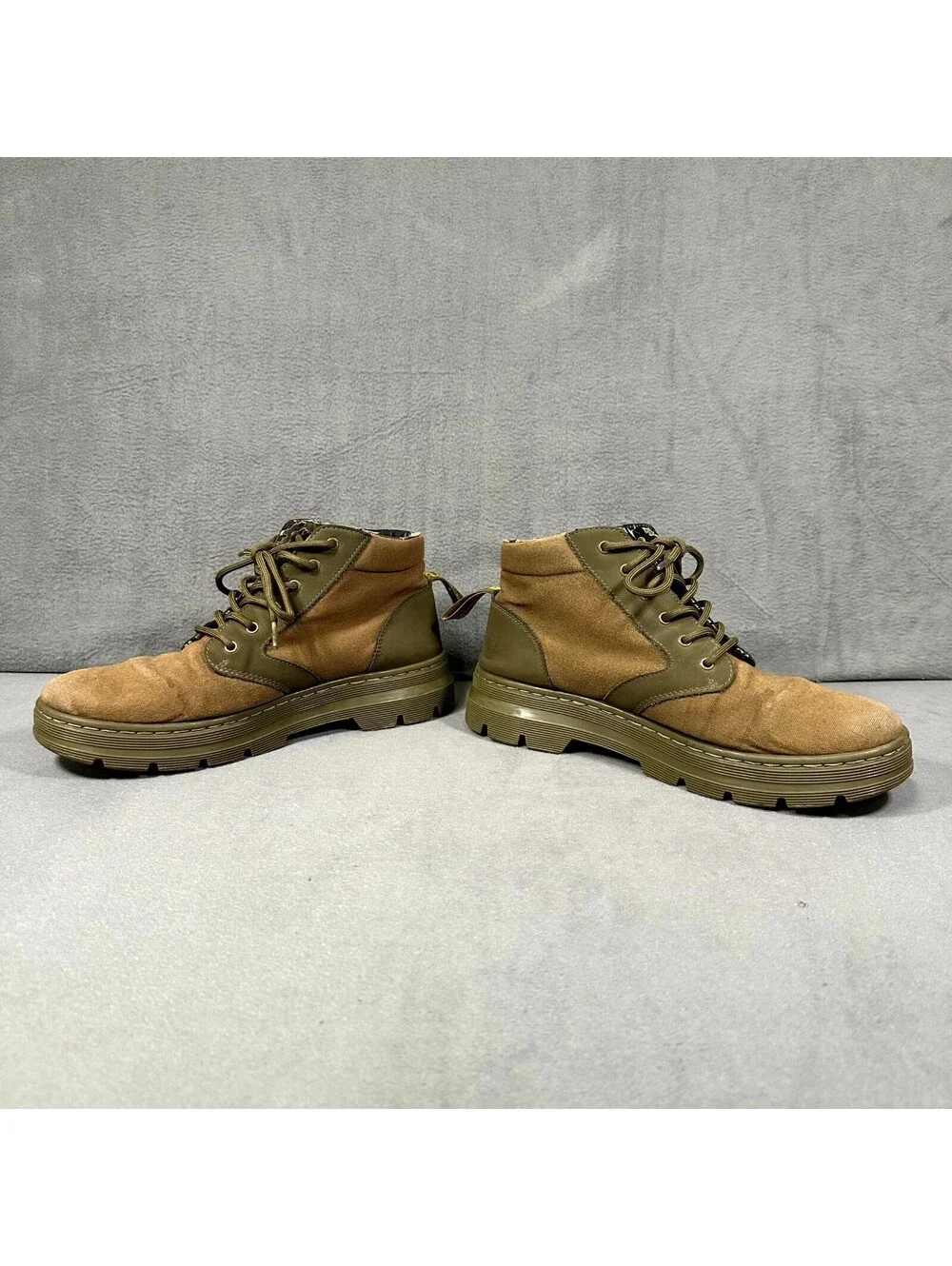 Dr. Martens Bonny II Boots Unisex M10/W11 Khaki Green Canvas Lace Up Utility